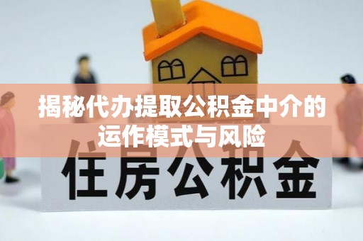 廉江揭秘代办提取公积金中介的运作模式与风险