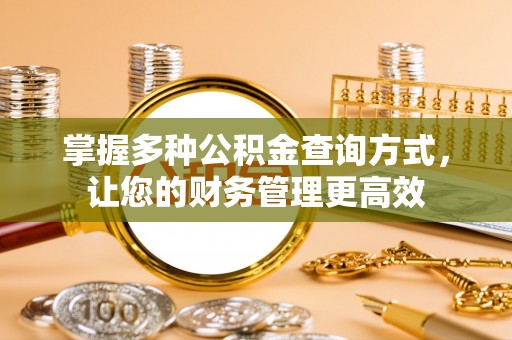 廉江掌握多种公积金查询方式，让您的财务管理更高效