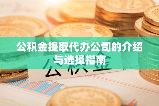 廉江公积金提取代办公司的介绍与选择指南