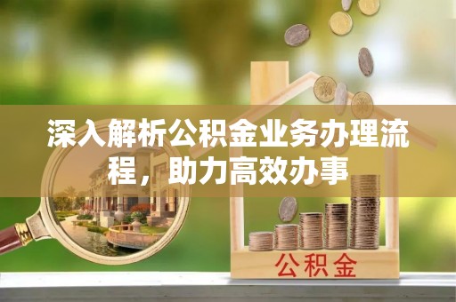 廉江深入解析公积金业务办理流程，助力高效办事